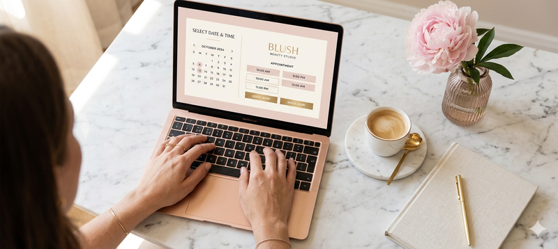 Online booking on elegant tablet display